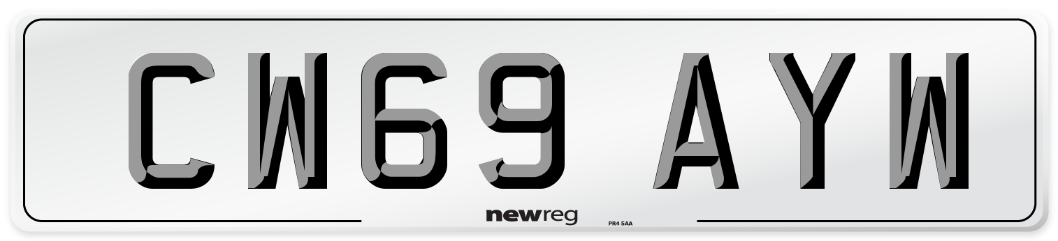 CW69 AYW Number Plate from New Reg